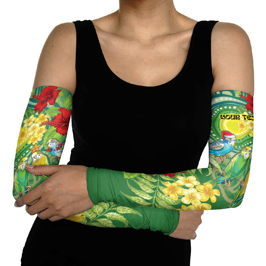 Australia Budgerigars Parakeets Personalised Arm Sleeves Cute Budgies Santa Tropical Flowers