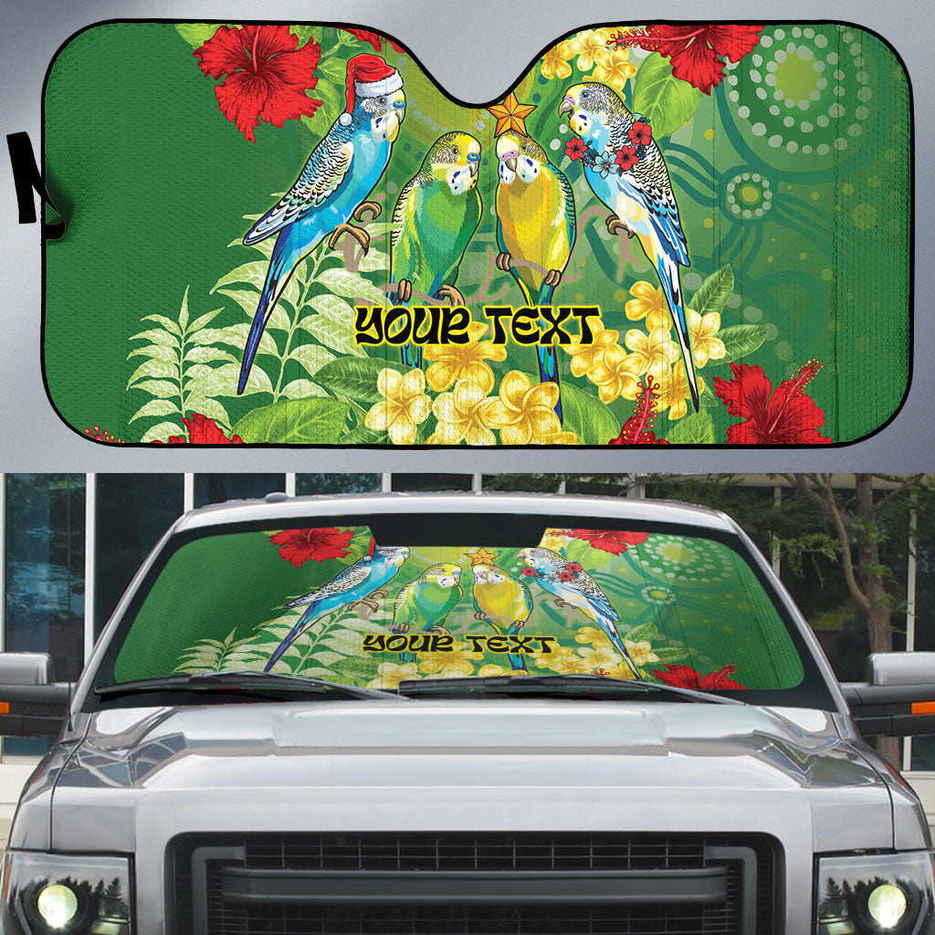 Australia Budgerigars Parakeets Personalised Auto Sun Shade Cute Budgies Santa Tropical Flowers
