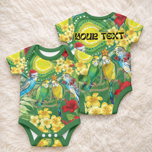Australia Budgerigars Parakeets Personalised Baby Onesie Cute Budgies Santa Tropical Flowers