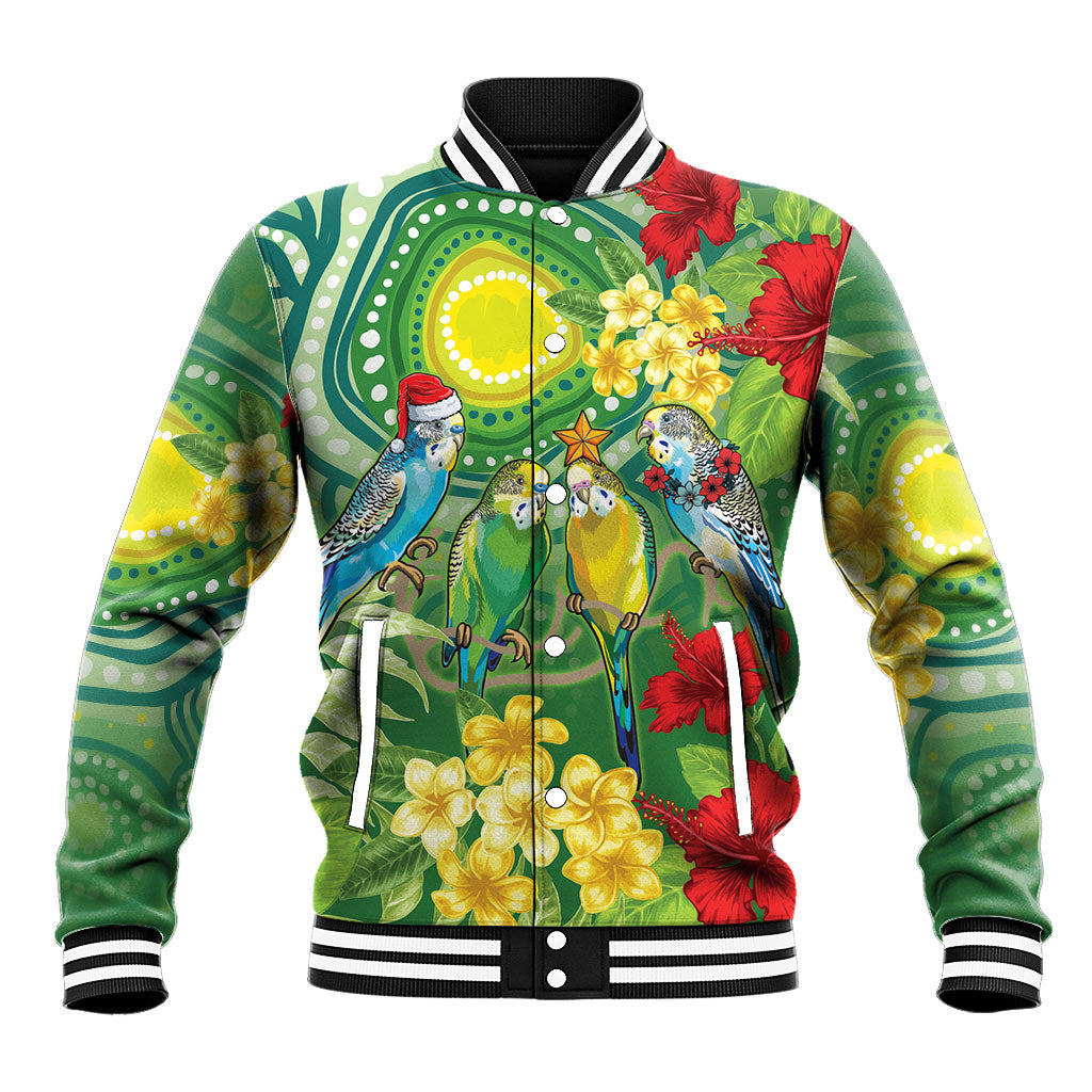 Australia Budgerigars Parakeets Personalised Baseball Jacket Cute Budgies Santa Tropical Flowers