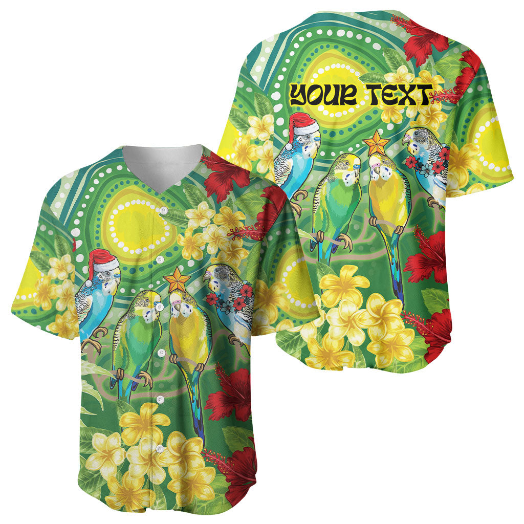 Australia Budgerigars Parakeets Personalised Baseball Jersey Cute Budgies Santa Tropical Flowers