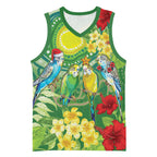Australia Budgerigars Parakeets Personalised Basketball Jersey Cute Budgies Santa Tropical Flowers