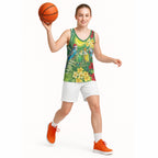 Australia Budgerigars Parakeets Personalised Basketball Jersey Cute Budgies Santa Tropical Flowers
