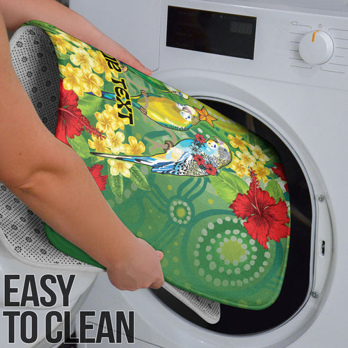 Australia Budgerigars Parakeets Personalised Bathroom Set Cute Budgies Santa Tropical Flowers