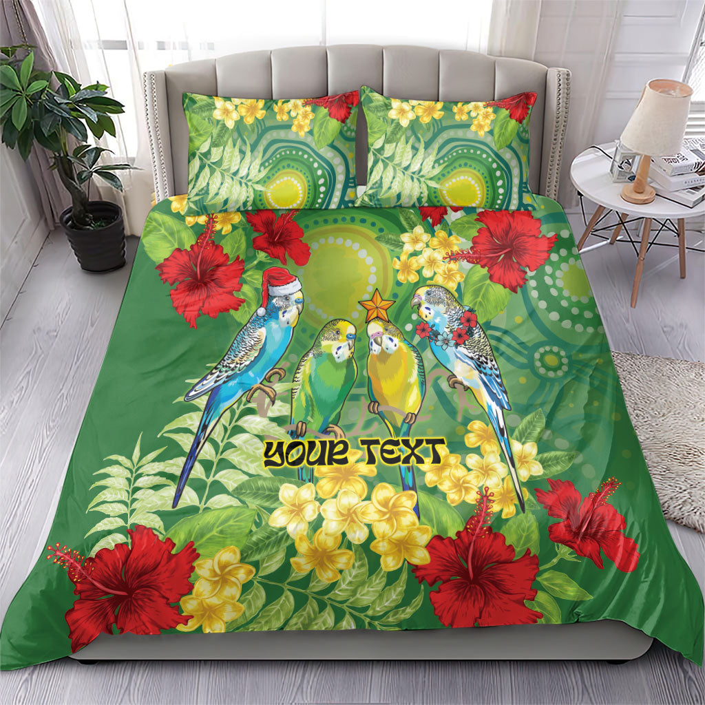 Australia Budgerigars Parakeets Personalised Bedding Set Cute Budgies Santa Tropical Flowers