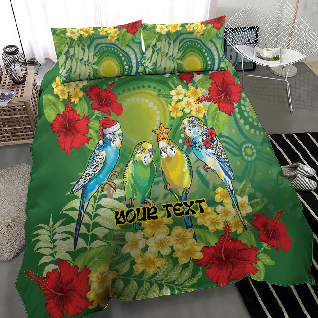 Australia Budgerigars Parakeets Personalised Bedding Set Cute Budgies Santa Tropical Flowers