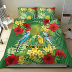 Australia Budgerigars Parakeets Personalised Bedding Set Cute Budgies Santa Tropical Flowers