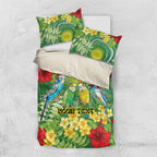 Australia Budgerigars Parakeets Personalised Bedding Set Cute Budgies Santa Tropical Flowers