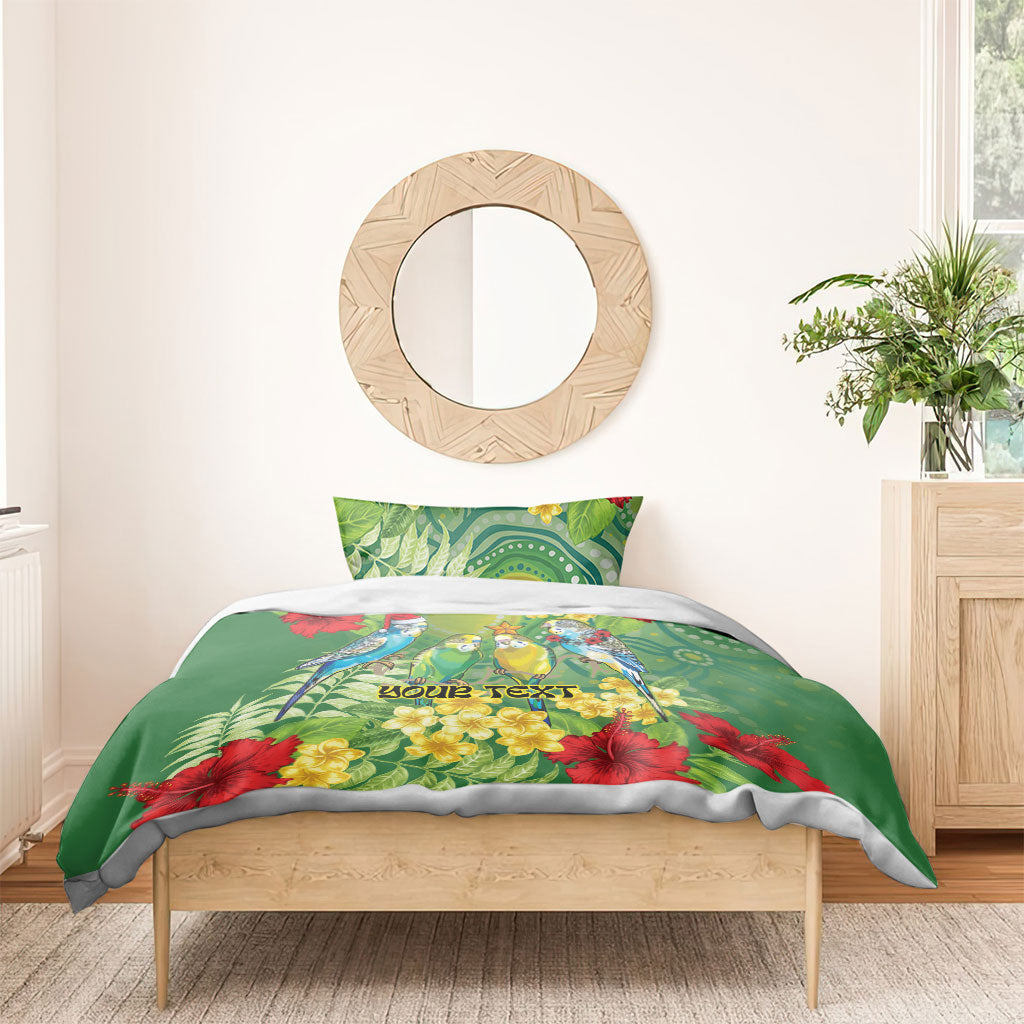 Australia Budgerigars Parakeets Personalised Bedding Set Cute Budgies Santa Tropical Flowers