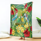 Australia Budgerigars Parakeets Personalised Blanket Cute Budgies Santa Tropical Flowers