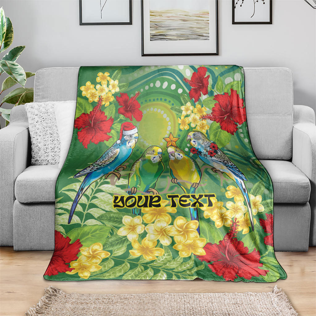 Australia Budgerigars Parakeets Personalised Blanket Cute Budgies Santa Tropical Flowers
