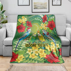 Australia Budgerigars Parakeets Personalised Blanket Cute Budgies Santa Tropical Flowers