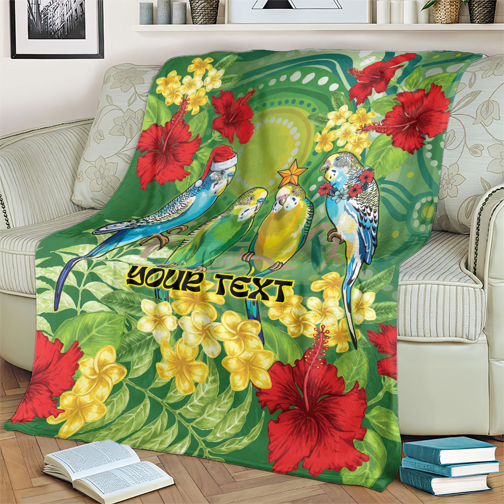 Australia Budgerigars Parakeets Personalised Blanket Cute Budgies Santa Tropical Flowers