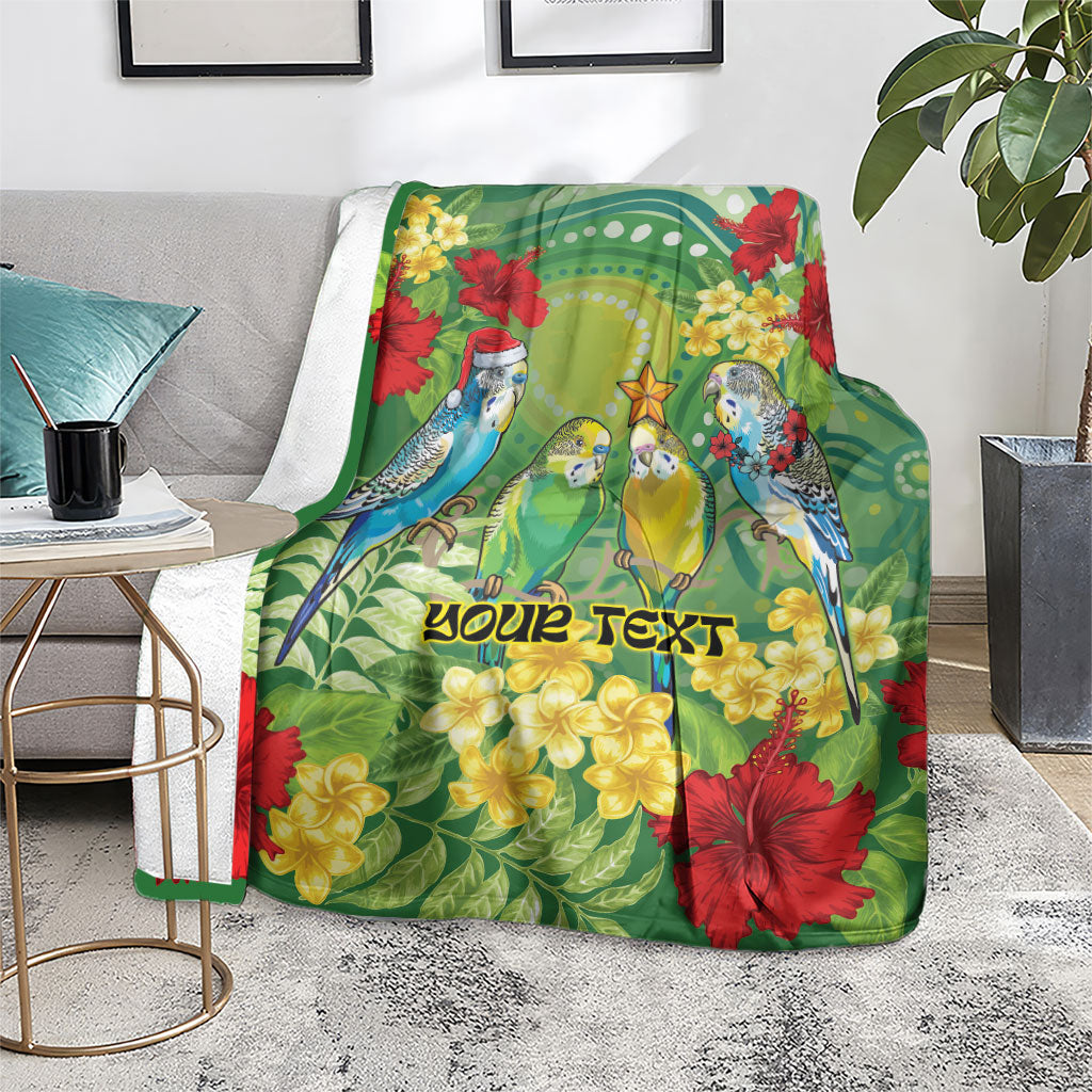 Australia Budgerigars Parakeets Personalised Blanket Cute Budgies Santa Tropical Flowers