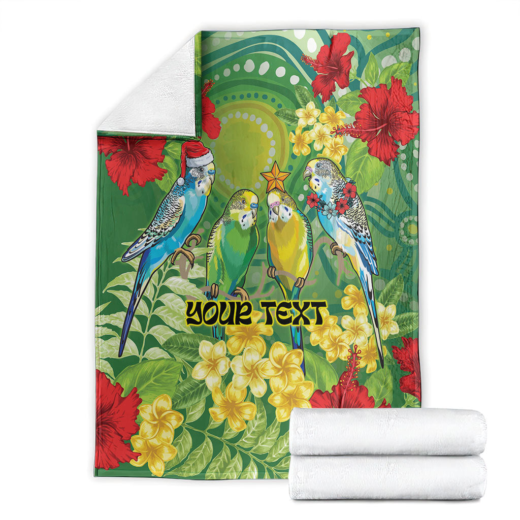 Australia Budgerigars Parakeets Personalised Blanket Cute Budgies Santa Tropical Flowers
