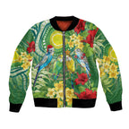 Australia Budgerigars Parakeets Personalised Bomber Jacket Cute Budgies Santa Tropical Flowers