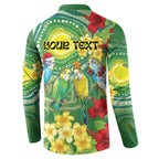 Australia Budgerigars Parakeets Personalised Button Sweatshirt Cute Budgies Santa Tropical Flowers