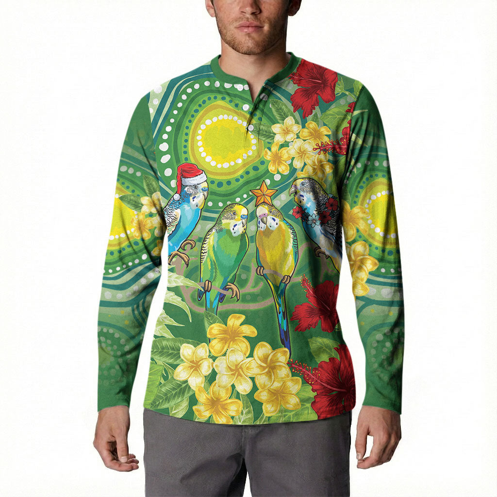 Australia Budgerigars Parakeets Personalised Button Sweatshirt Cute Budgies Santa Tropical Flowers