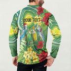 Australia Budgerigars Parakeets Personalised Button Sweatshirt Cute Budgies Santa Tropical Flowers