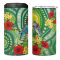 Australia Budgerigars Parakeets Personalised 4 in 1 Can Cooler Tumbler Cute Budgies Santa Tropical Flowers