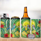 Australia Budgerigars Parakeets Personalised 4 in 1 Can Cooler Tumbler Cute Budgies Santa Tropical Flowers