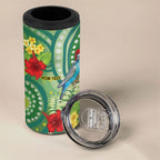 Australia Budgerigars Parakeets Personalised 4 in 1 Can Cooler Tumbler Cute Budgies Santa Tropical Flowers