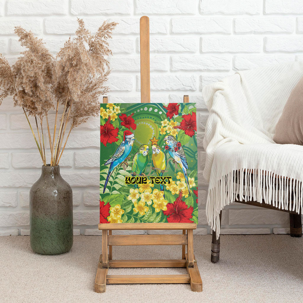 Australia Budgerigars Parakeets Personalised Canvas Wall Art Cute Budgies Santa Tropical Flowers