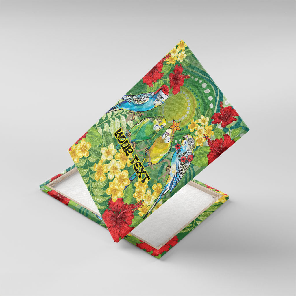Australia Budgerigars Parakeets Personalised Canvas Wall Art Cute Budgies Santa Tropical Flowers