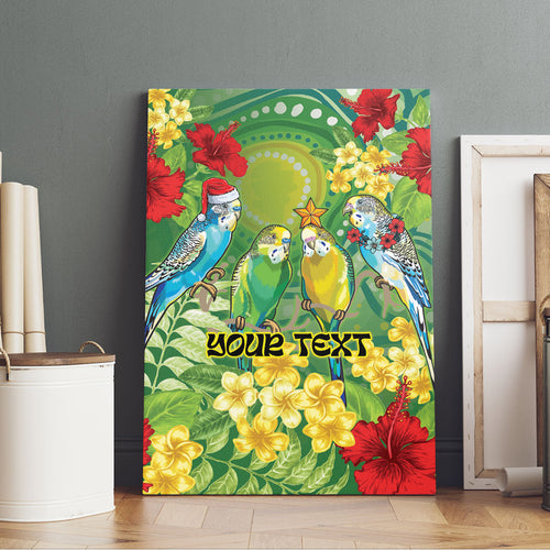 Australia Budgerigars Parakeets Personalised Canvas Wall Art Cute Budgies Santa Tropical Flowers