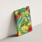 Australia Budgerigars Parakeets Personalised Canvas Wall Art Cute Budgies Santa Tropical Flowers