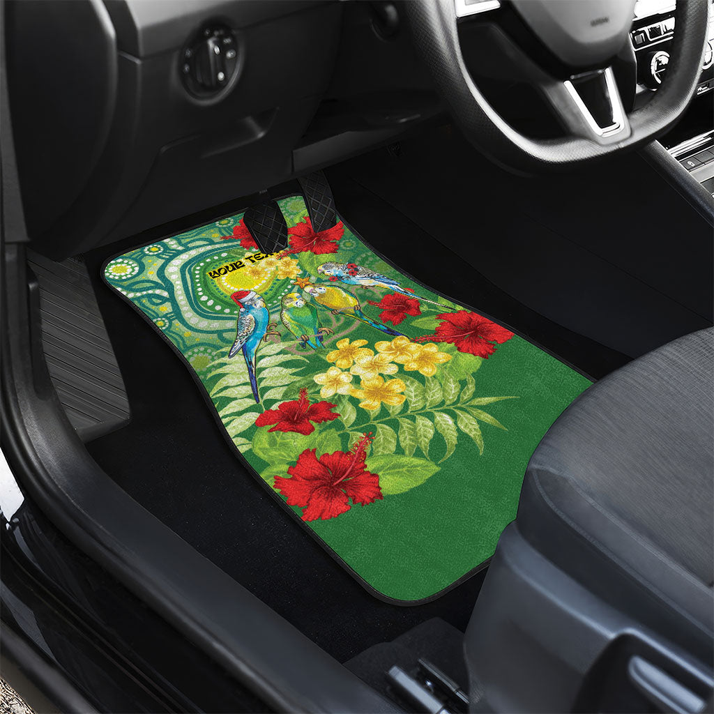 Australia Budgerigars Parakeets Personalised Car Mats Cute Budgies Santa Tropical Flowers