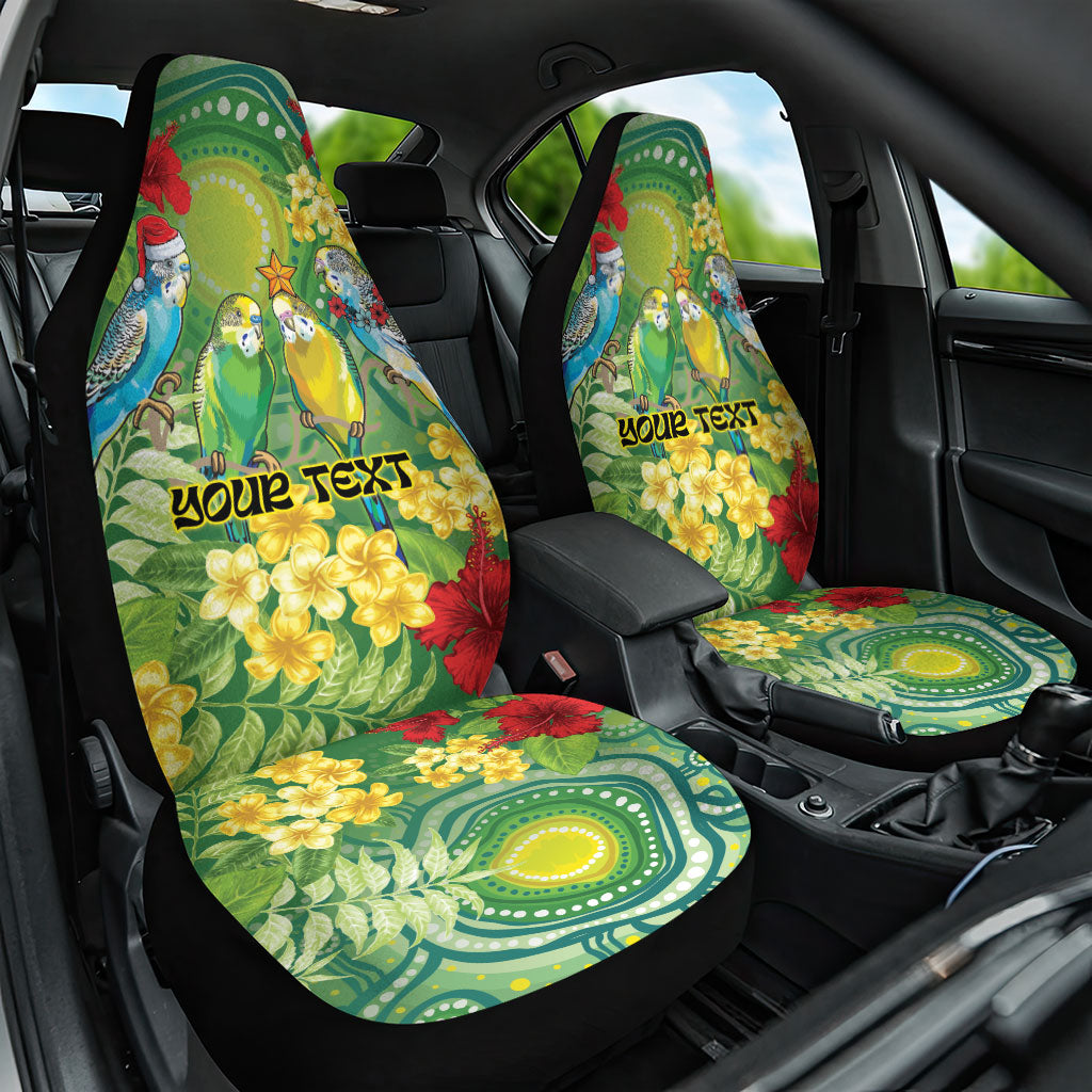 Australia Budgerigars Parakeets Personalised Car Seat Cover Cute Budgies Santa Tropical Flowers