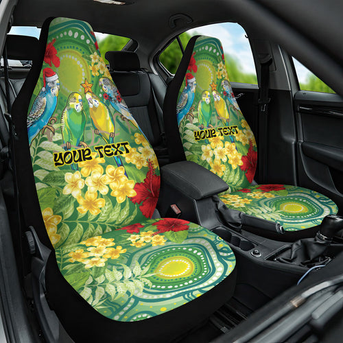 Australia Budgerigars Parakeets Personalised Car Seat Cover Cute Budgies Santa Tropical Flowers