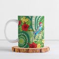 Australia Budgerigars Parakeets Personalised Ceramic Mug Cute Budgies Santa Tropical Flowers