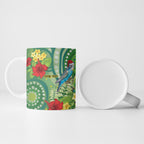Australia Budgerigars Parakeets Personalised Ceramic Mug Cute Budgies Santa Tropical Flowers