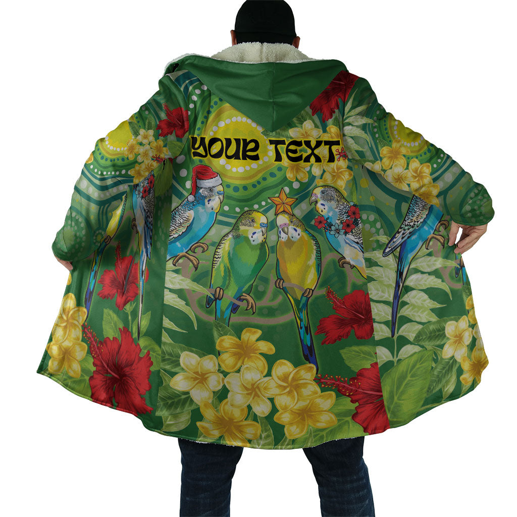 Australia Budgerigars Parakeets Personalised Cloak Cute Budgies Santa Tropical Flowers