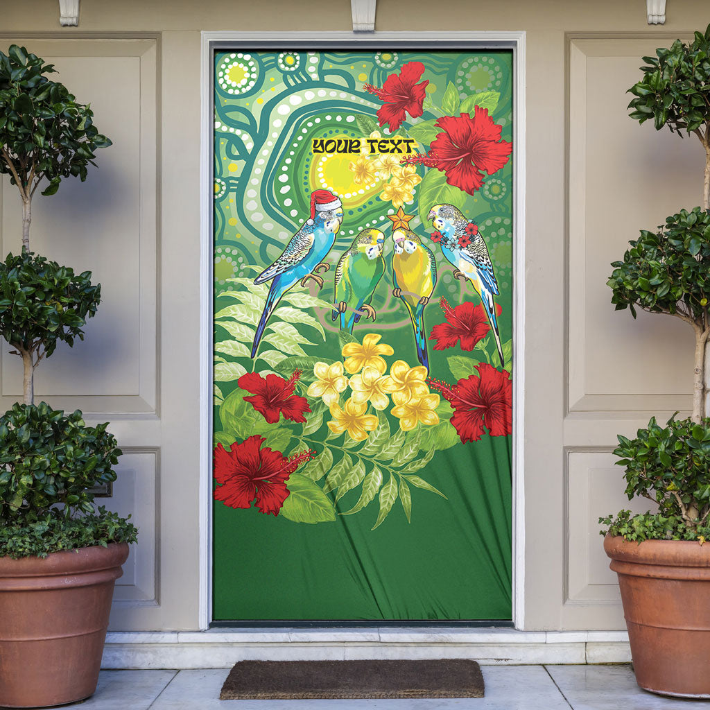 Australia Budgerigars Parakeets Personalised Door Cover Cute Budgies Santa Tropical Flowers