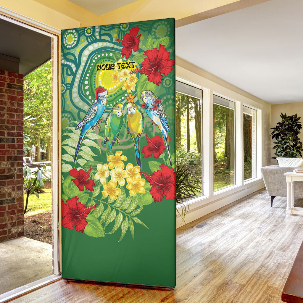 Australia Budgerigars Parakeets Personalised Door Cover Cute Budgies Santa Tropical Flowers