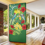Australia Budgerigars Parakeets Personalised Door Cover Cute Budgies Santa Tropical Flowers