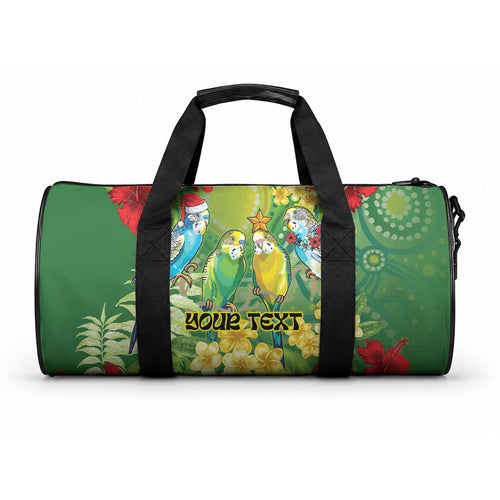 Australia Budgerigars Parakeets Personalised Duffle Bag Cute Budgies Santa Tropical Flowers