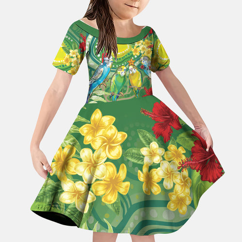 Australia Budgerigars Parakeets Personalised Family Matching Mermaid Dress and Hawaiian Shirt Cute Budgies Santa Tropical Flowers