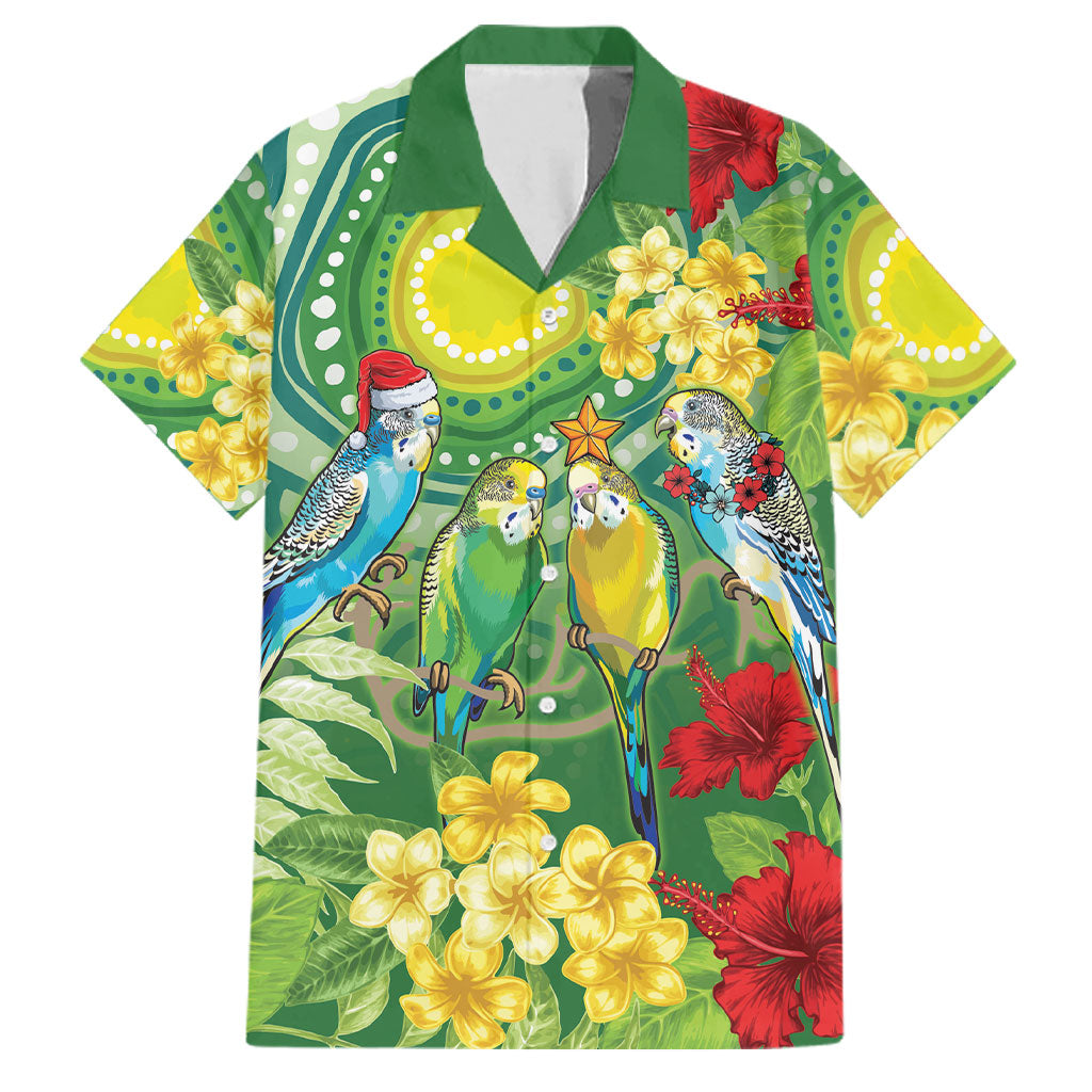Australia Budgerigars Parakeets Personalised Family Matching Tank Maxi Dress and Hawaiian Shirt Cute Budgies Santa Tropical Flowers