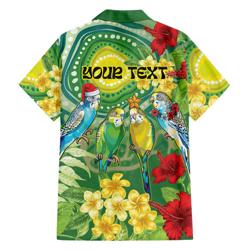 Australia Budgerigars Parakeets Personalised Family Matching Tank Maxi Dress and Hawaiian Shirt Cute Budgies Santa Tropical Flowers
