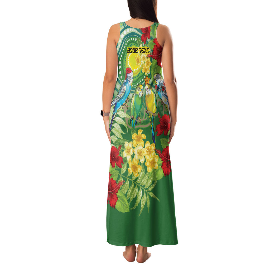 Australia Budgerigars Parakeets Personalised Family Matching Tank Maxi Dress and Hawaiian Shirt Cute Budgies Santa Tropical Flowers