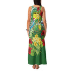 Australia Budgerigars Parakeets Personalised Family Matching Tank Maxi Dress and Hawaiian Shirt Cute Budgies Santa Tropical Flowers