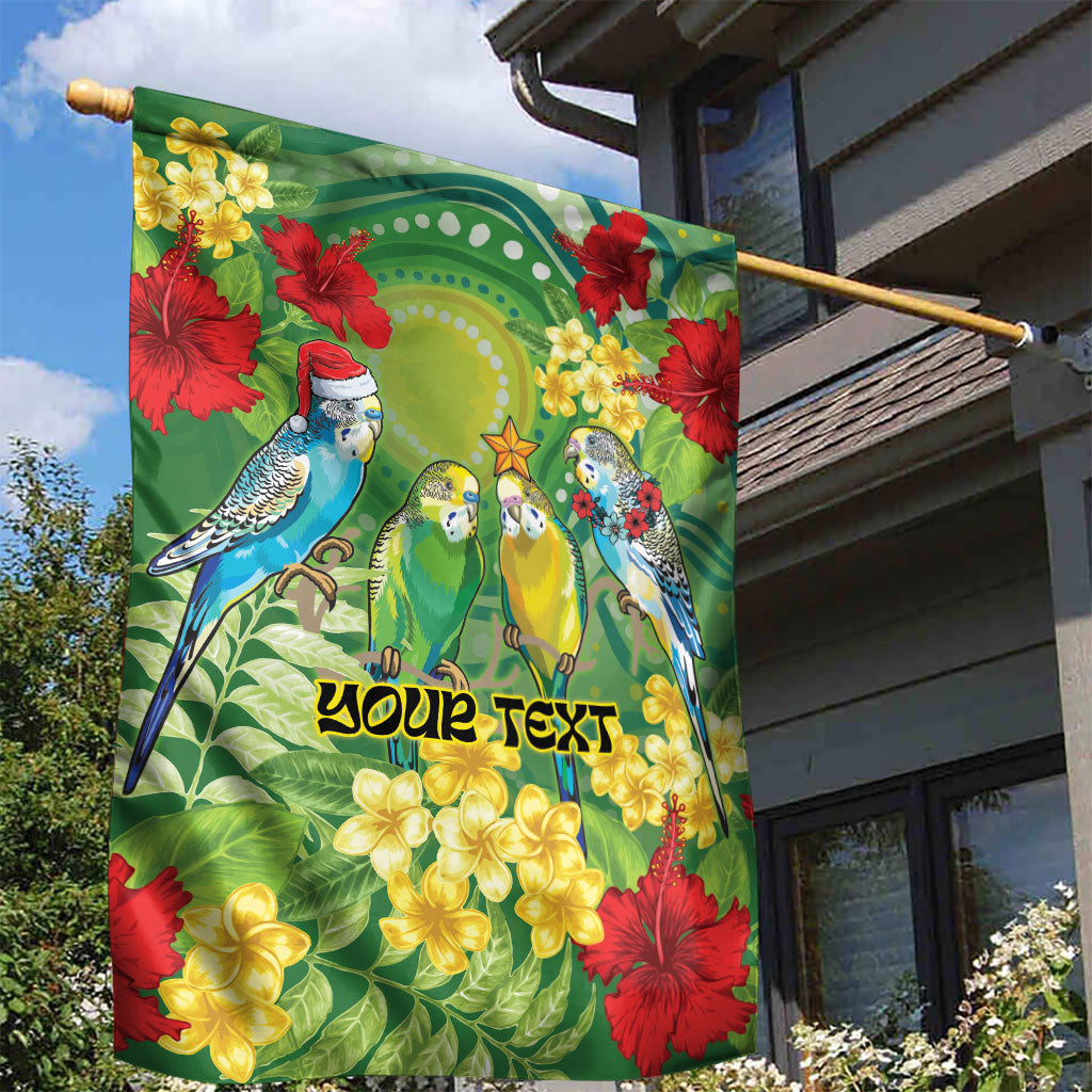 Australia Budgerigars Parakeets Personalised Garden Flag Cute Budgies Santa Tropical Flowers