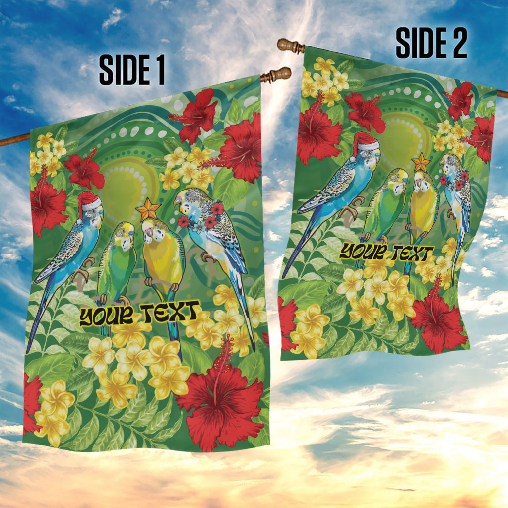 Australia Budgerigars Parakeets Personalised Garden Flag Cute Budgies Santa Tropical Flowers