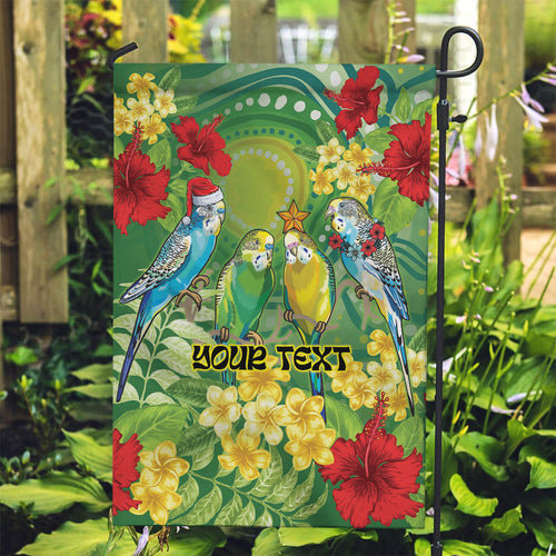 Australia Budgerigars Parakeets Personalised Garden Flag Cute Budgies Santa Tropical Flowers