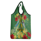 Australia Budgerigars Parakeets Personalised Grocery Bag Cute Budgies Santa Tropical Flowers