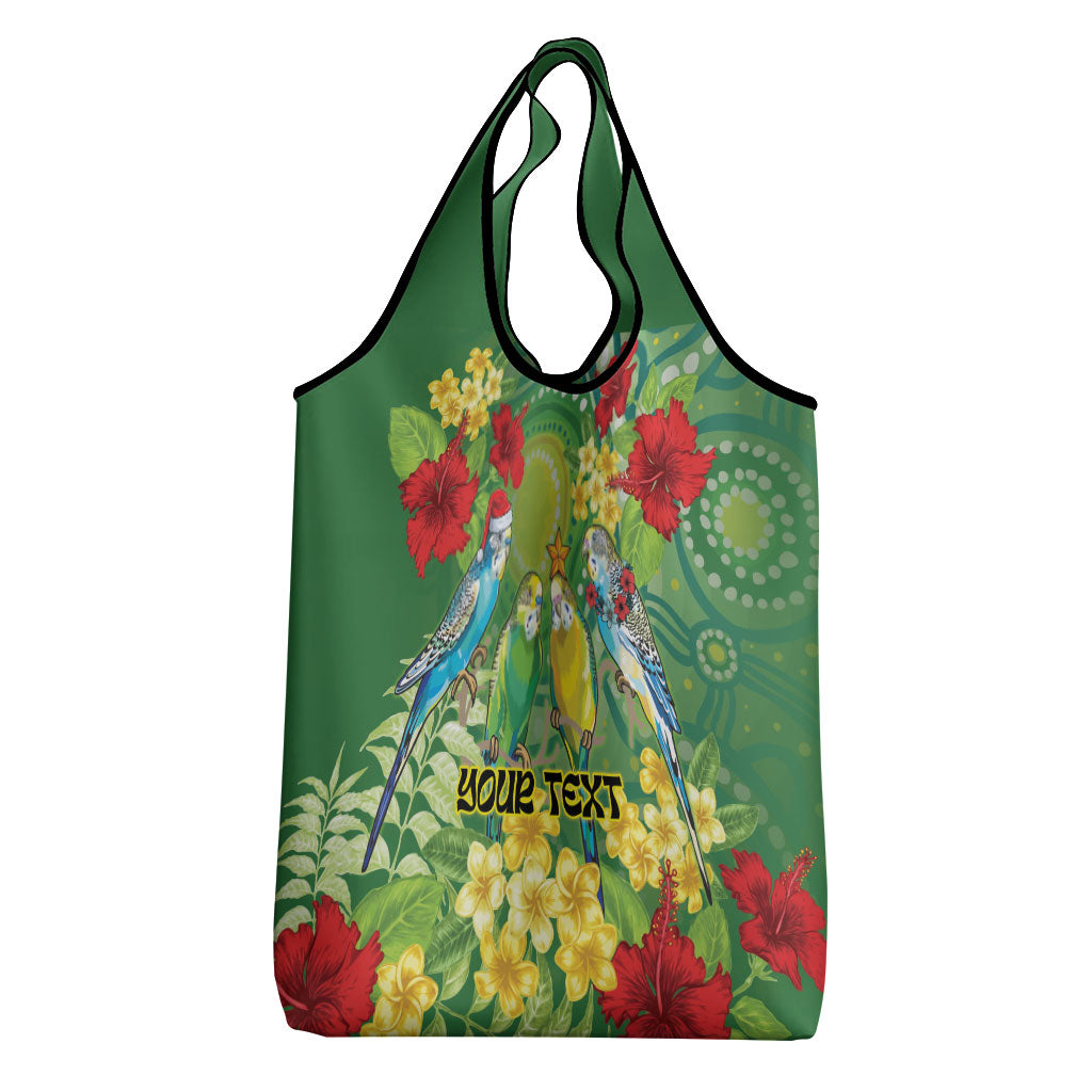 Australia Budgerigars Parakeets Personalised Grocery Bag Cute Budgies Santa Tropical Flowers